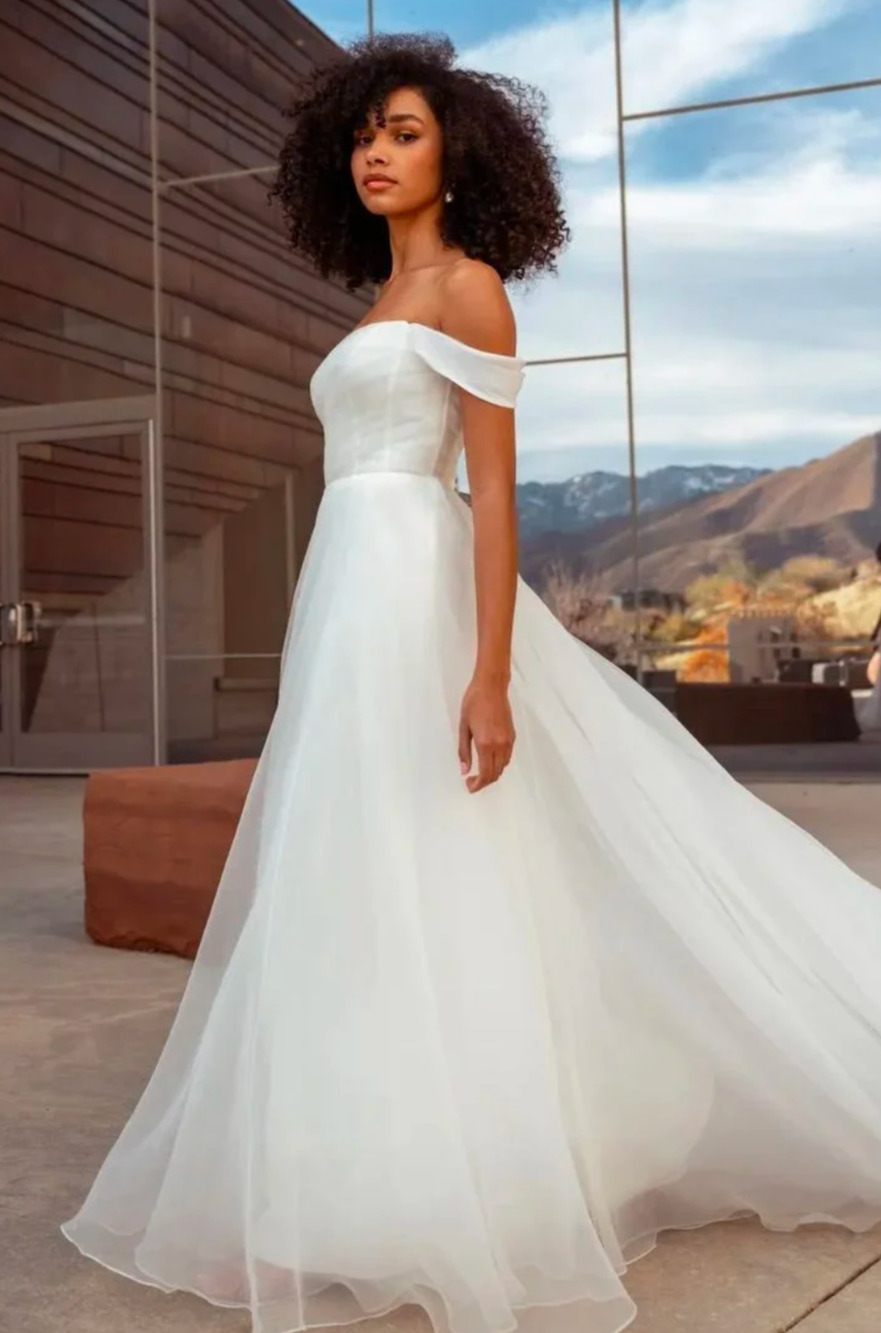 Jenny by Jenny Yoo Bronte Size 6 Ivory Tulle A-Line Wedding Gown